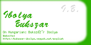 ibolya bukszar business card